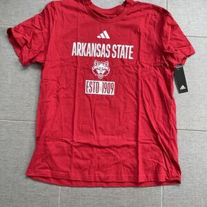 ADIDAS Arkansas State T-Shirt Men's Size XL Red NEW Wolves Sports NCAA Tee Shirt